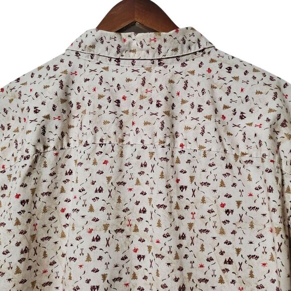 Columbia Camping Print Shirt XL Button Up Short Sleeve Outdoor Regular Fit Mens - Picture 5 of 11